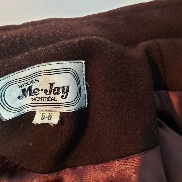 Vintage pure virgin wool winter brown long coat - Picture 7 of 8